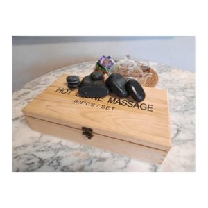 Set Spa Hot Stone Black Natural Rocks Relaxing Massage - 60pcs
